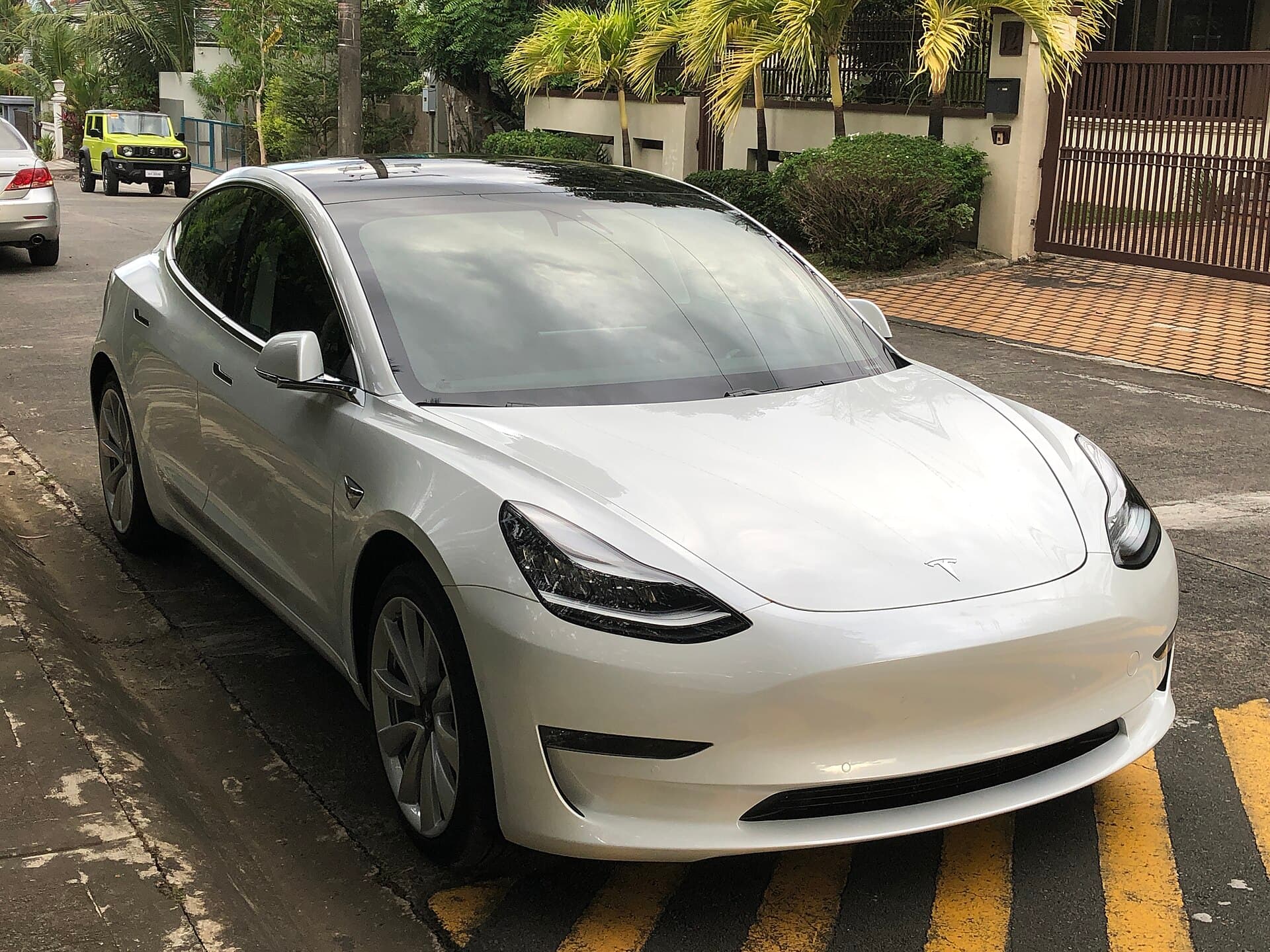 Electric car on the road